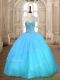Beautiful Baby Blue Sweet 16 Dress with Beading for Spring