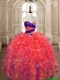 Exquisite Big Puffy Beaded and Ruffled Quinceanera Dress in Orange Red