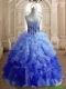 Hot Sale Big Puffy Gradient Color Quinceanera Dress with Beading and Ruffles