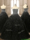 Latest Strapless Beading Black Quinceanera Dress with Brush Train