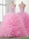 Lovely Baby Pink Detachable Quinceanera Dress with Beading and Ruffles