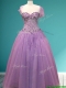 Beautiful Rhinestoned A Line Sweet 16 Gown in Lavender