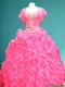 New Style Hot Pink Sweet 16 Gown with Beading and Ruffles