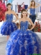 Best Applique and Ruffled Detachable Quinceanera Dresses in Royal Blue and Champagne