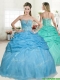 Best Selling Beaded and Pick Ups Quinceanera Dress in Baby Blue