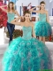 Classical Beaded and Ruffled Big Puffy Detachable Quinceanera Dresses in Organza