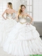 Discount Taffeta White Quinceanera Dress with Beading and Pick Ups