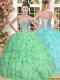 Elegant Spring Green Quinceanera Dress with Beading and Ruffles for Spring