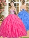 Gorgeous Hot Pink Quinceanera Dress with Beading and Ruffles