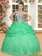 Latest Beaded and Ruffled Organza Quinceanera Dress in Spring Green
