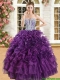 Latest Purple Big Puffy Quinceanera Dress with Beading and Ruffles