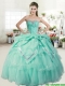 Romantic Apple Green Quinceanera Dress with Beading and Pick Ups for Spring