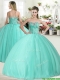 Wonderful Apple Green Quinceanera Dress with Beading for Spring