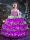 Beauteous Ball Gowns Girls Pageant Dresses Multi-color Straps Organza Sleeveless Floor Length Lace Up