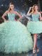 Graceful Floor Length Turquoise Quinceanera Dresses Sweetheart Sleeveless Lace Up