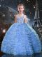 Custom Fit Tulle Sleeveless Floor Length Little Girls Pageant Dress and Beading and Ruffled Layers