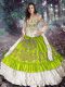 Yellow Green Lace Up Sweet 16 Dress Embroidery and Ruffled Layers Sleeveless Floor Length