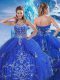 Sumptuous Sweetheart Sleeveless Lace Up 15th Birthday Dress Blue Tulle