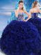 Floor Length Royal Blue Sweet 16 Quinceanera Dress Sweetheart Sleeveless Lace Up