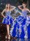 Captivating Multi-color Sleeveless Organza Lace Up 15th Birthday Dress for Military Ball and Sweet 16 and Quinceanera