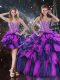 On Sale Multi-color Lace Up Sweet 16 Dresses Beading and Ruffles and Ruffled Layers Sleeveless Floor Length