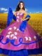 Sweetheart Sleeveless Sweet 16 Quinceanera Dress Floor Length Embroidery Multi-color Taffeta