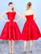 Customized Sleeveless Lace Up Knee Length Appliques and Ruffles Dama Dress for Quinceanera