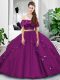 Floor Length Eggplant Purple Sweet 16 Quinceanera Dress Tulle Sleeveless Lace and Ruffles