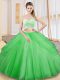 Sleeveless Tulle Criss Cross Sweet 16 Dress for Military Ball and Sweet 16 and Quinceanera