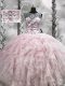 Sleeveless Beading and Ruffles Zipper Quince Ball Gowns