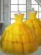 Top Selling Organza Sleeveless Floor Length Girls Pageant Dresses and Ruffled Layers