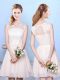 Champagne Chiffon Lace Up Damas Dress Sleeveless Knee Length Lace