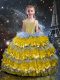 Sleeveless Organza Floor Length Lace Up Little Girls Pageant Dress Wholesale in Multi-color with Beading and Ruffled Layers