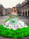 Glorious Floor Length Green Ball Gown Prom Dress Sweetheart Sleeveless Lace Up