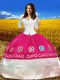 Taffeta 3 4 Length Sleeve Floor Length Sweet 16 Dresses and Embroidery