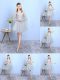 New Style Silver Tulle Lace Up Vestidos de Damas Sleeveless Knee Length Lace