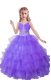 Best Lilac Sleeveless Organza Zipper Pageant Gowns For Girls for Quinceanera and Wedding Party