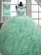 Romantic Apple Green Sleeveless Beading and Ruffles Floor Length Quinceanera Gowns