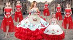 Attractive Red Lace Up 15 Quinceanera Dress Embroidery and Ruffled Layers Sleeveless Floor Length
