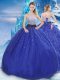 Extravagant Strapless Sleeveless Tulle Sweet 16 Quinceanera Dress Beading and Sequins Lace Up
