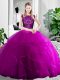 Tulle Sleeveless Floor Length Quinceanera Gowns and Lace and Ruffles