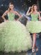 Custom Fit Sleeveless Beading and Ruffles Floor Length Quinceanera Gowns