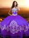 Vintage Beading and Appliques Sweet 16 Quinceanera Dress Purple Lace Up Sleeveless Floor Length