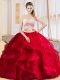 One Shoulder Sleeveless Tulle 15th Birthday Dress Beading and Ruffles Criss Cross