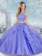 Sleeveless Clasp Handle Floor Length Beading and Lace Quinceanera Dresses