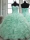 Floor Length Apple Green Vestidos de Quinceanera Sweetheart Sleeveless Lace Up