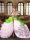Low Price Multi-color Lace Up 15th Birthday Dress Embroidery and Ruffled Layers Sleeveless Floor Length