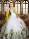 Sweetheart Sleeveless Taffeta Quince Ball Gowns Embroidery Lace Up