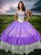 Dazzling Floor Length Ball Gowns Sleeveless Lavender Sweet 16 Quinceanera Dress Lace Up