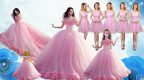 Flare Sleeveless Floor Length Ruffles Lace Up Quinceanera Gown with Baby Pink